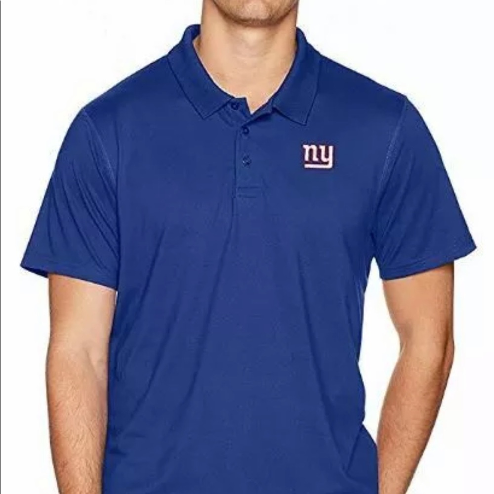 NFL NY Giants OTS Sueded Short Sleeve Polo Shirt